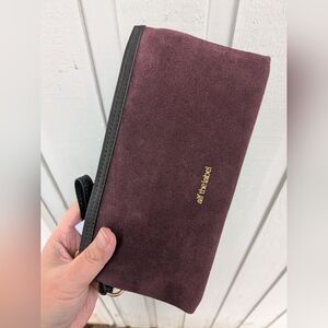 Alf The Label Berry Suede Anita Carry-All Wallet Wristlet